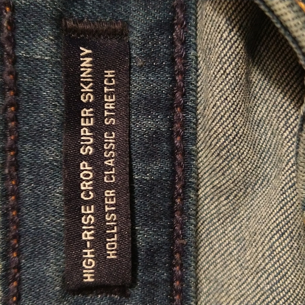Hollister high rise crop super skinny jeans Sz 5 - Picture 6 of 8
